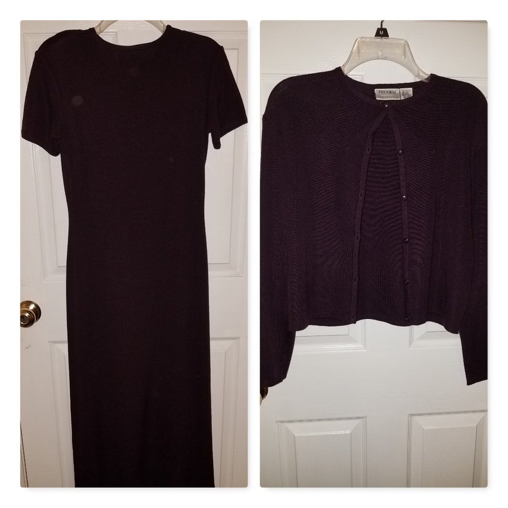 Unworn 2 pc  knit maxi dress/cardigan
